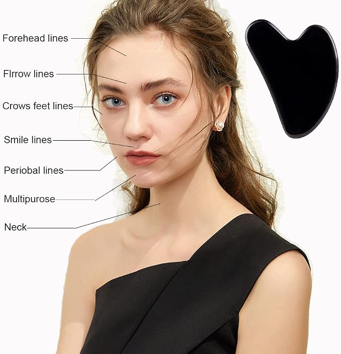 Ditind Gua Sha Facial Tools, Natural Jade Guasha Tool - Image 4