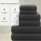 CASA COPENHAGEN Waffle 6Pcs 100% Egyptian Cotton Large Designer Towels Gift - Image 4