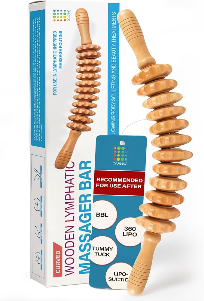 Bruizex Wood Therapy Massage Tool, Lymphatic Drainage Massage Roller Stick by BruizexTheUltimateRecoveryMust-Have