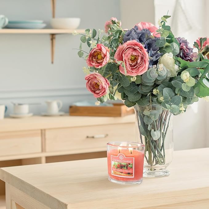 Colonial Candle Fresh Strawberry Rhubarb Scented Jar Candle, 2 Wick, 3.5 oz - Image 9