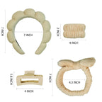 7 Pcs Spa Set, Facial Headband and Wristband Set, Skincare Accessories - Image 8