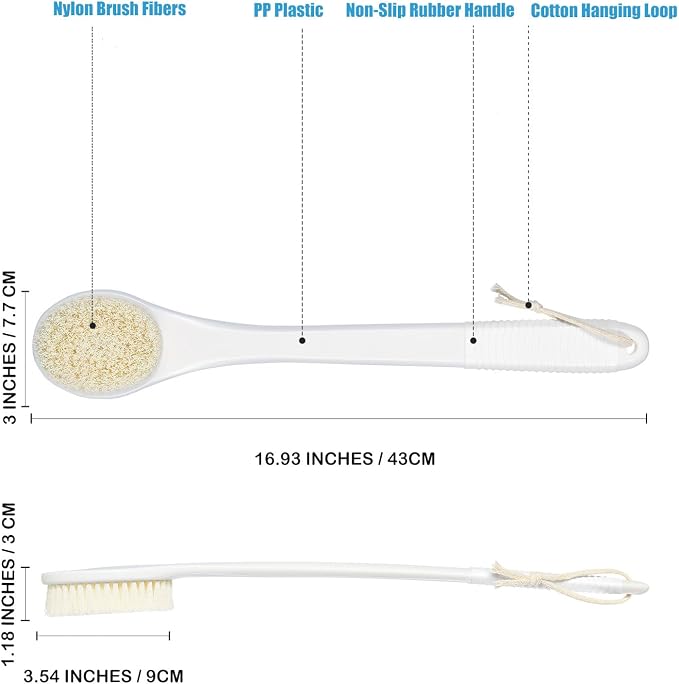 17-Inch Back Scrubber for Shower, Anti-Slip Exfoliating Body Brush for Bath - Image 7