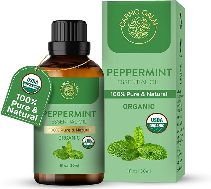 Peppermint Essential Oil | USDA Certified Organic Peppermint Oil | by CarnoCalm