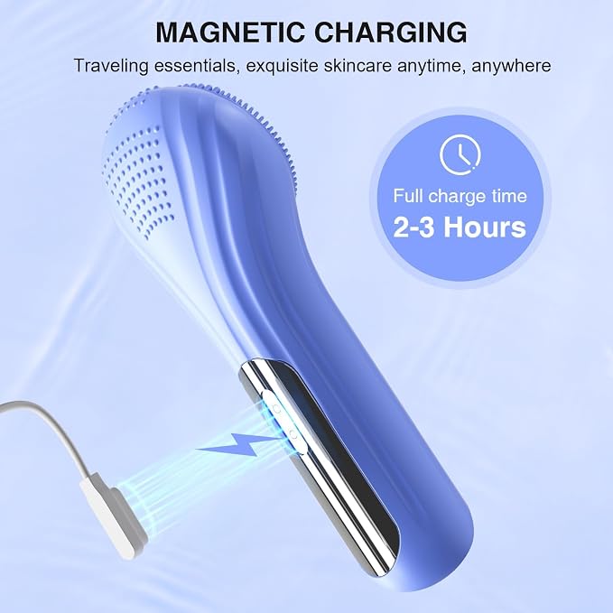 Silicone Face Scrubber, Waterproof Electric Facial Cleansing Brush - Image 7