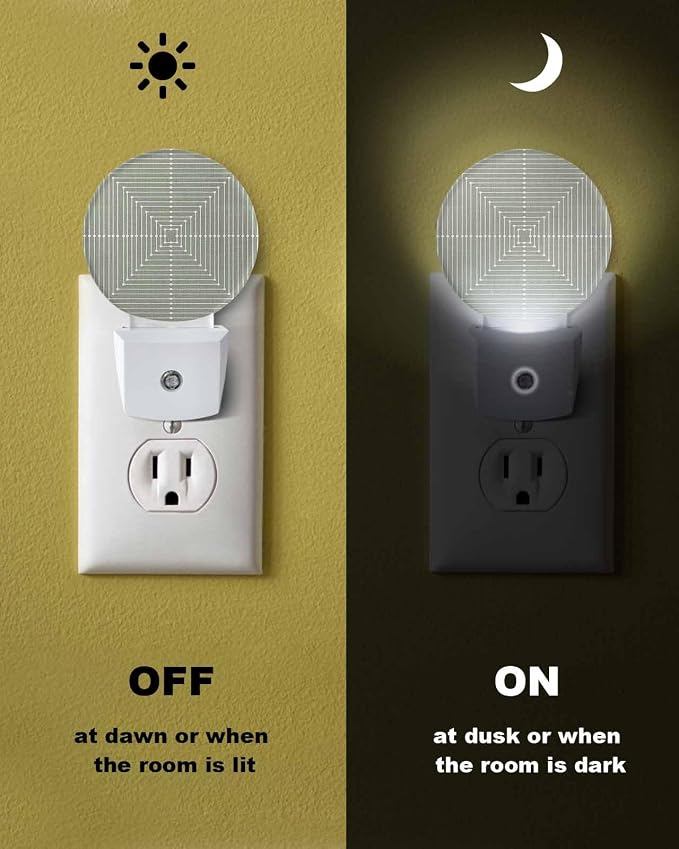 Night Lights Auto Sensor Sage Green Aesthetic Night Light Lines Perspective Box - Image 6