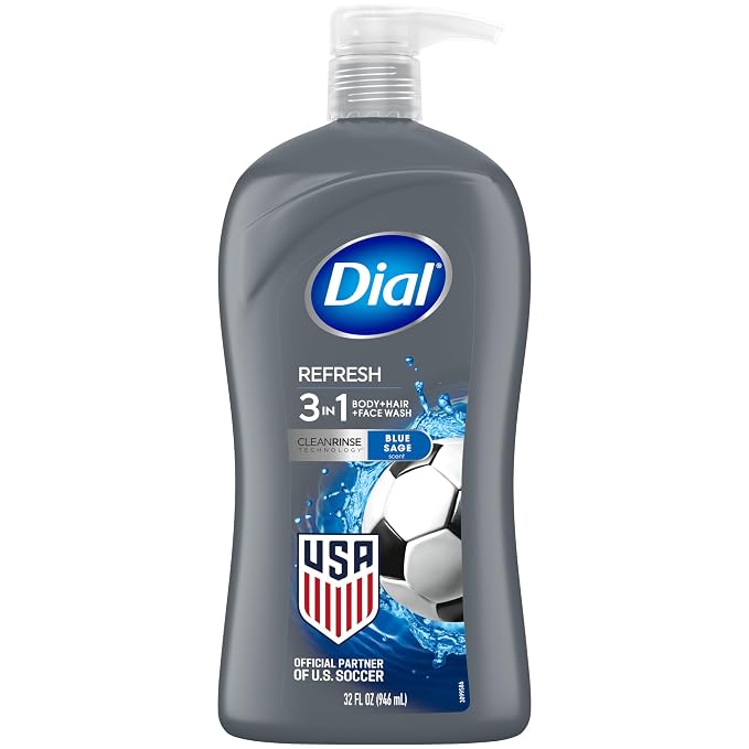 Dial Men 3in1 Body, Hair and Face Wash, Hydro Fresh, 32 fl oz by DialSoap