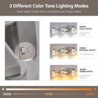 Bathroom Light Fixtures, 3 Light Brushed Nickel Bathroom Vanity Light over - Image 3