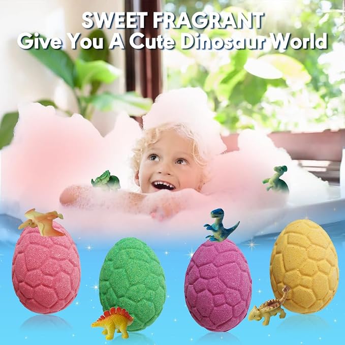 KAV Dinosaur Egg Bath Bombs for Kids – 6pc Fizzy Dino Bath Bomb Gift Set - Image 4