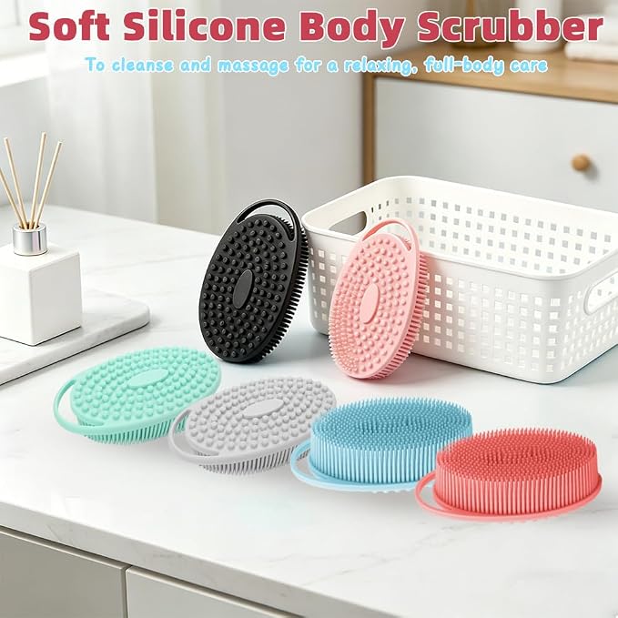 Silicone Body Scrubber 3 Pack Silicone Loofah Exfoliating Body Scrubber Soft - Image 5