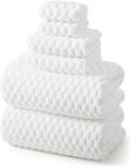 REDKISS White Microfiber Towels Set of 6-35x70 Inches Oversized Bath Sheets by REDKISSOnline