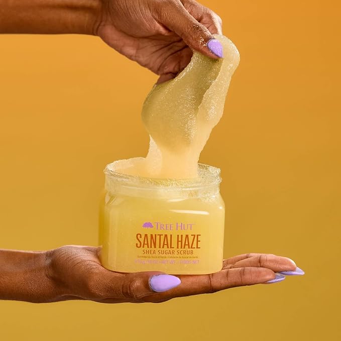 Tree Hut Santal Haze Shea Sugar Scrub, Exfoliating, Hydrating & Moisturizing - Image 4