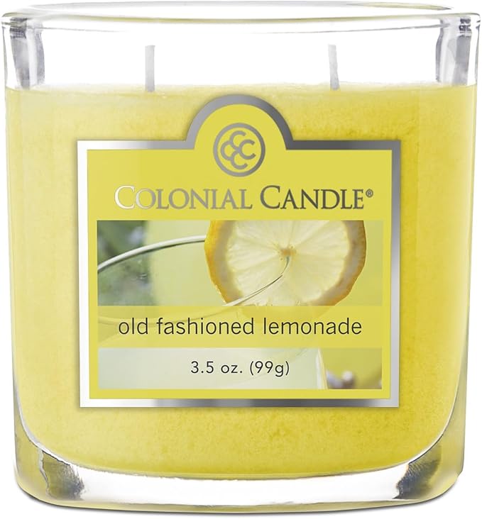 Colonial Candle Old Fashioned Lemonade Jar Candle, 2 Wick, 3.5 oz, Mottled Wax by ColonialCandle