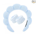 Spa Headband and Wristband Set for Women, Terry Cloth Sponge Headband for by HKOVNE