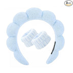 Spa Headband and Wristband Set for Women, Terry Cloth Sponge Headband for by HKOVNE
