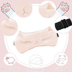 Cute Cat Sleep Mask for Kids, 2 Pack Silk Sleeping Eye Cover Adjustable Mask - Image 3