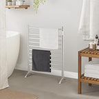 Freestanding Towel Warmer 10 Bars Plug-in Option 3 Working Modes Brushed - Image 5