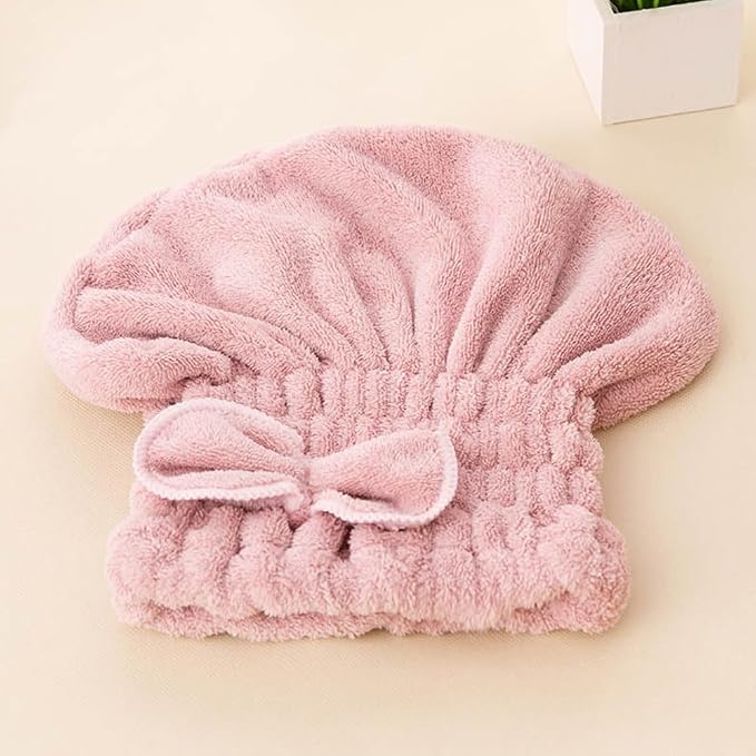 2-Pack Super Absorbent Hair Drying Cap, Microfiber Hair Towel Caps Fast Drying - Image 3