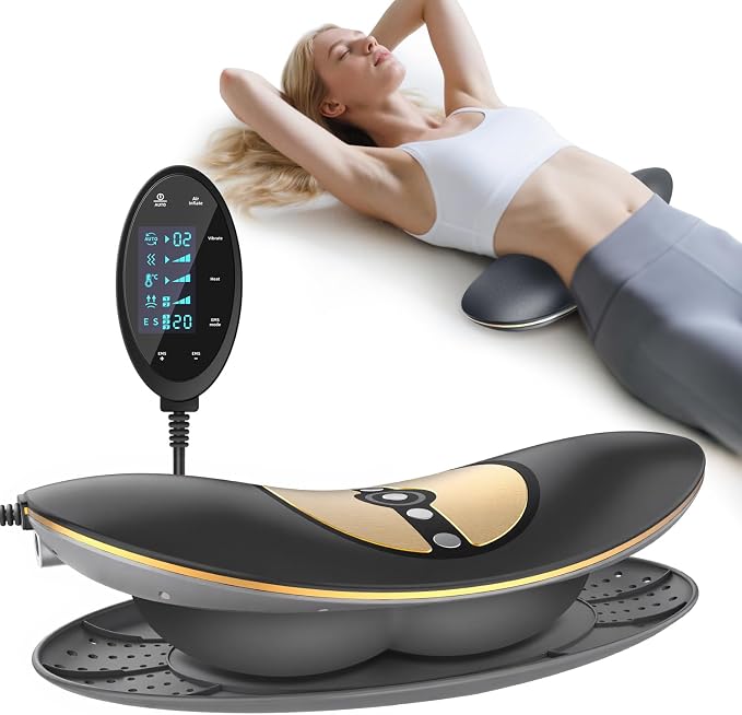 Cordless Electric Lumbar Traction Device, 4-in-1 Multifunctional Back Massager by ZENOPAX