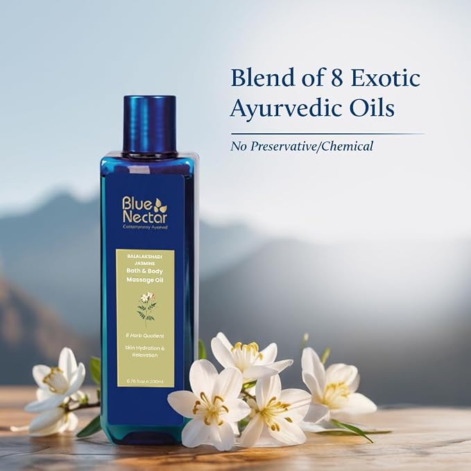 Blue Nectar Sensuous Jasmine Body Massage Oil - Image 3