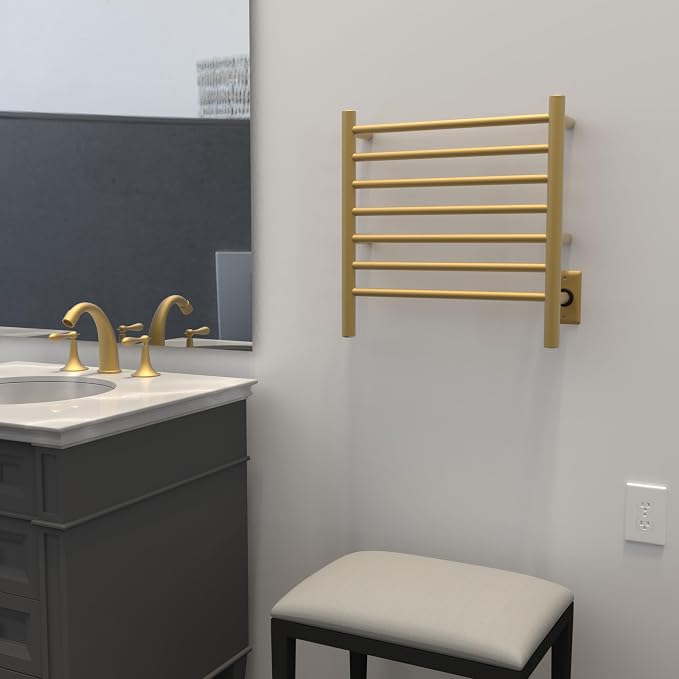 Amba RWHS-SSB Radiant Small Hardwired Plug-in Combo 7 Bar Towel Warmer in Satin - Image 2