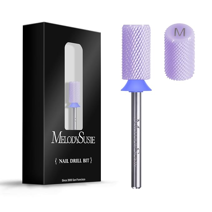 MelodySusie Ceramic Nail Drill Bits, 3/32'' Chamfer Flat Top Large Barrel Bits by MelodySusie