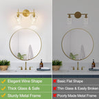 MOKATNG 2-Light Bathroom Light Fixtures, Bathroom Lighting Fixtures Over Mirror - Image 2