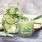 Colonial Candle Cucumber Fresca Scented Jar Candle, 2 Wick, 3.5 oz, Mottled Wax - Image 3