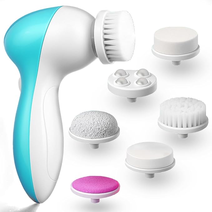 Facial Cleansing Brush Face Scrubber, 7-in-1 Electric Spin Cleanser Brushes - Image 6