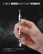 FERYES Cuticle Pusher with Fork, 2-in-1 Cuticle Trimmer Nail Care Tool - Image 6