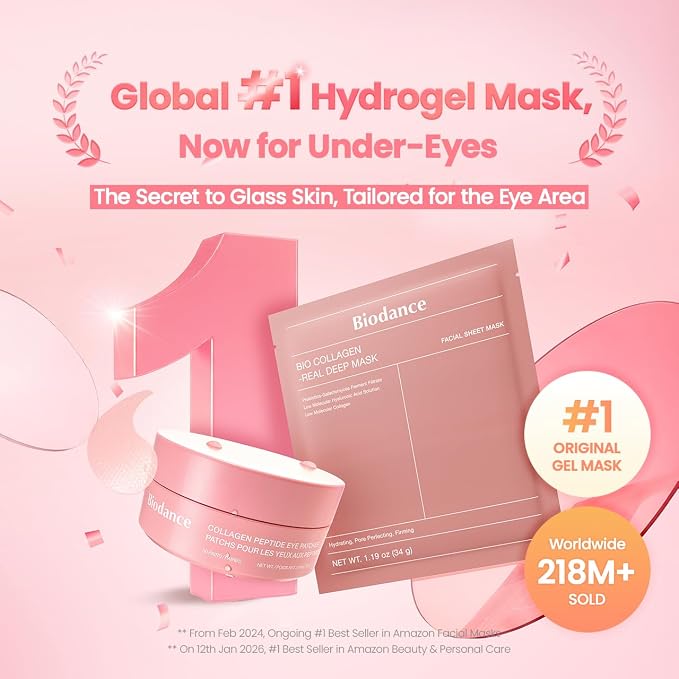 BIODANCE Collagen Peptide Eye Patches, Anti Wrinkle & Smile Line Patches - Image 2
