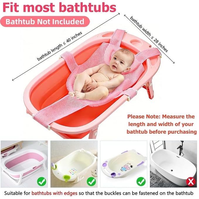 Baby Bath Support Mesh Pad Newborn Bath Tub Seat Net Non-Slip Baby Tub Mat - Image 3