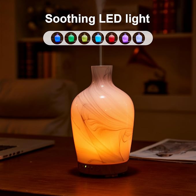 Classical Vase Art Glass Aromatherapy Diffuser 160ml ultrasonic Cool Mist Scent - Image 2