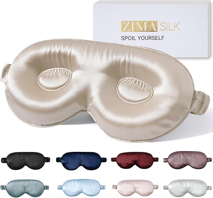 ZIMASILK Adjustable 22 Momme 100% Pure Mulberry Silk Sleep Mask, 3D Contoured by ZIMASILK