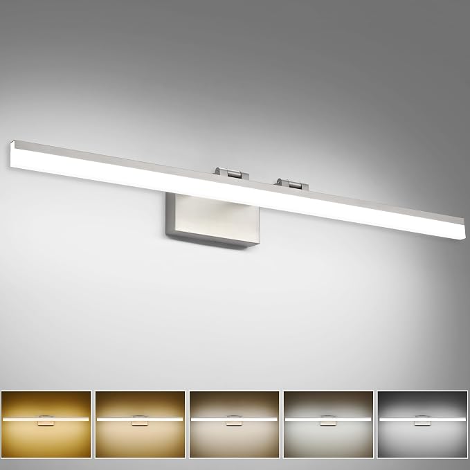 SOLFART Bathroom Vanity Light 40-Inch: 5CCT Dimmable Brushed Nickel Led by SOLFART