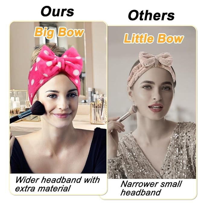 Shintop Sweet Super Soft Caroset Polka Dots Wash Cosmetic Headband Hairlace - Image 2