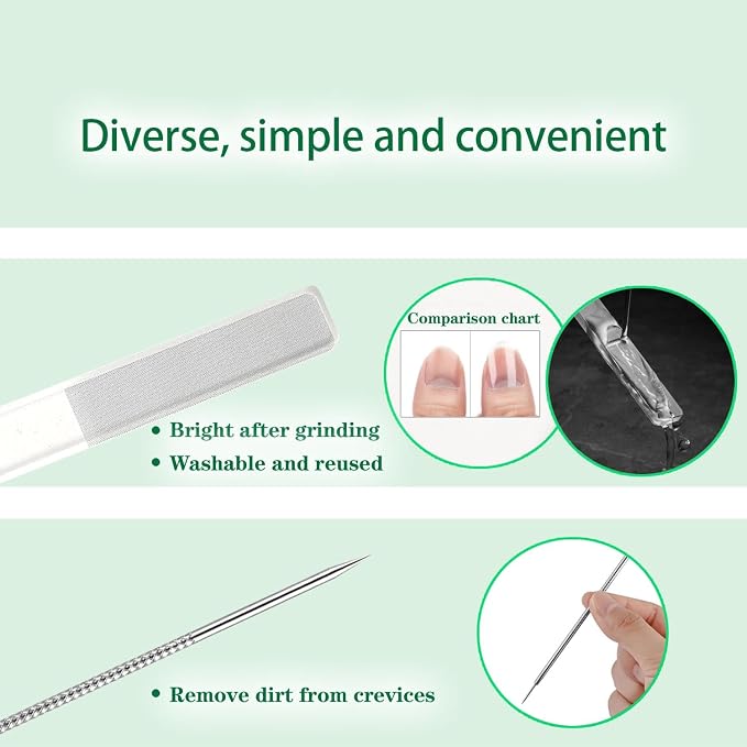 11 Piece Set Ingrown Toenail Pedicure Tool Kit, Stainless Steel Nail Care - Image 5