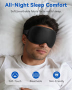 Weighted Blackout Sleep Mask for Men, 3D Contoured Zero Eye Pressure, - Image 7