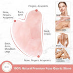 Natrual Rose Quartz Gua Sha Facial Tools | Guasha Tool - Image 4