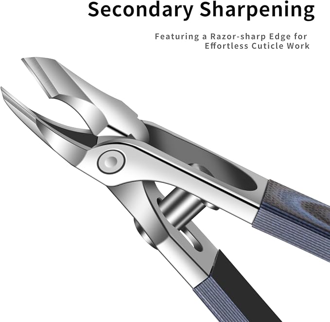 Safety Lock Cuticle Nippers for Home Manicure, G10 Handle Cuticle Trimmer for - Image 2