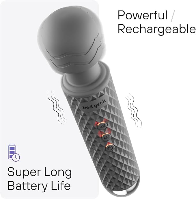 bed geek Handheld Cordless Personal Wand Massager – Waterproof, USB Rechargeable - Image 3