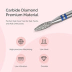 MelodySusie 2.2mm Flame Shape Cuticle Clean Nail Drill Bit 3/32'', Professional - Image 6