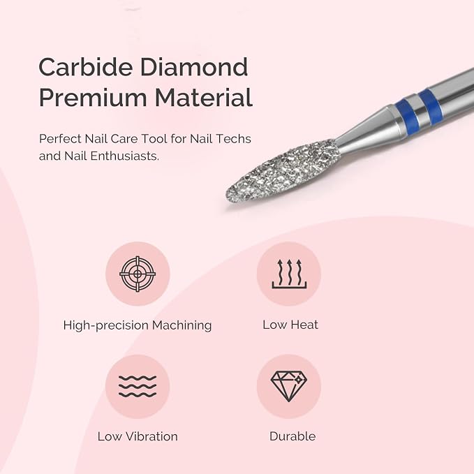MelodySusie 2.2mm Flame Shape Cuticle Clean Nail Drill Bit 3/32'', Professional - Image 6