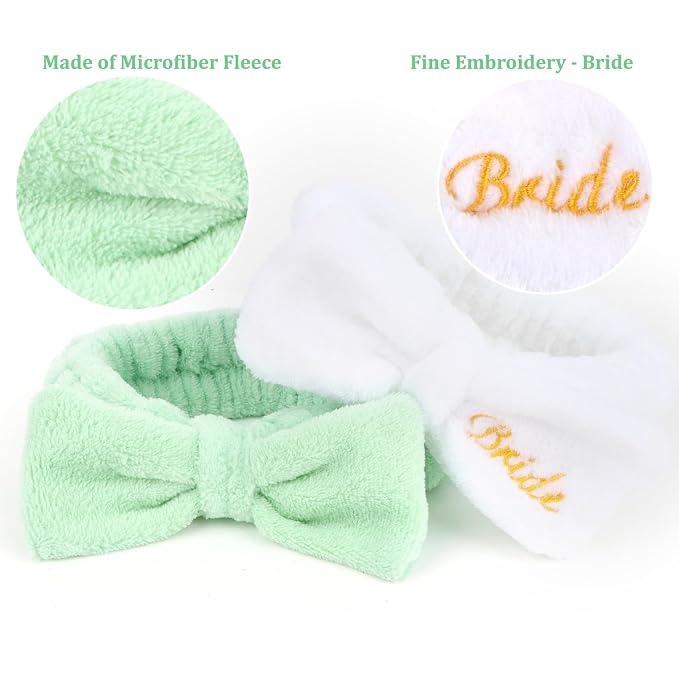 CIEHER 8 Pack White & Green Spa Headband - Image 2