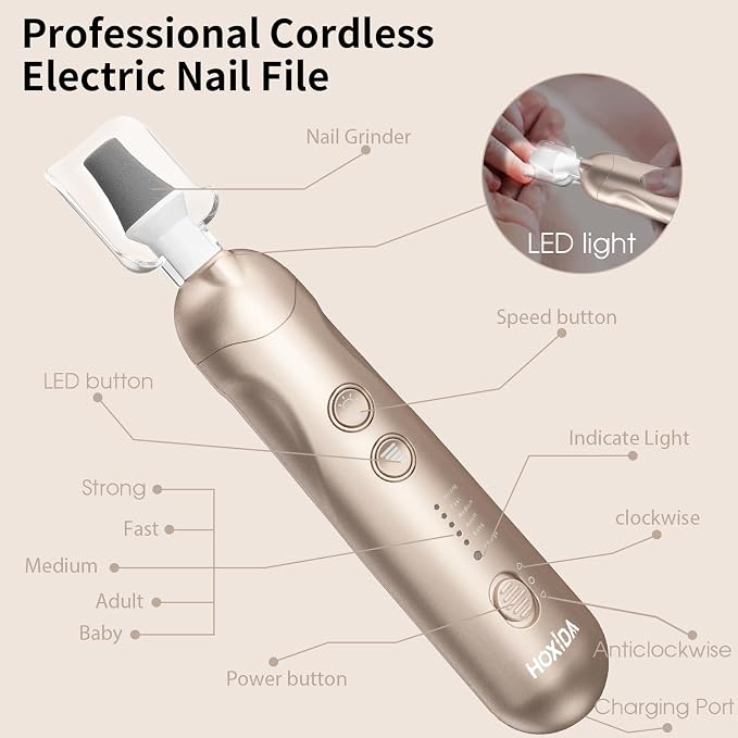 Manicure Pedicure Kit, Professional Nail Grinder - Image 8