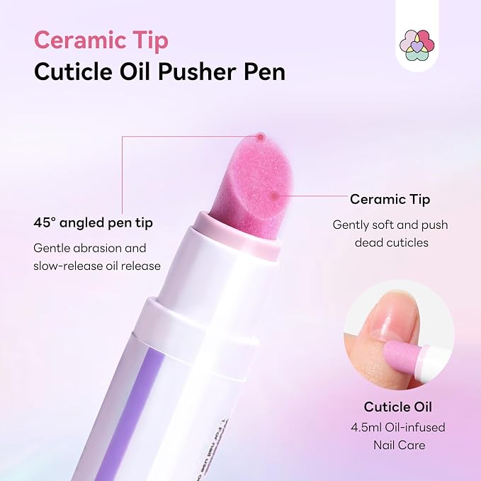 SAVILAND Cuticle Remover Pen: Ceramic Cuticle Pusher & Oil Pen 4.5ml Nail - Image 3