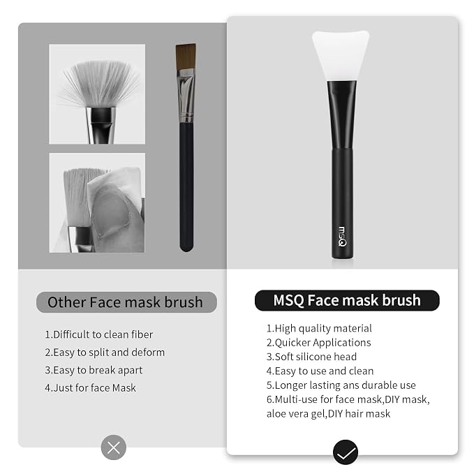 MSQ Silicone Face Mask Brush, Soft Facial Cleansing Scrubber, Facial Mask Brush - Image 5