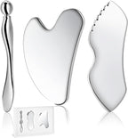 Gua Sha Facial Tools, 3 in 1 Stainless Steel Metal Guasha & Eye Cream by TANGZHIFEIYUE