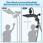 Hibbent 5-spray Dual Filtered Rainfall Shower Head Combo, High Pressure 13'' - Image 6
