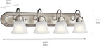 Kichler 30" 4-Light Vanity Bath Light in Brushed Nickel, Modern Bathroom Light - Image 2