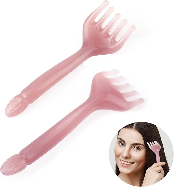WY LIGHTING LEVEL 2Pcs Head Massager Manual Hair Scalp Massager Gua Sha Five - Image 8